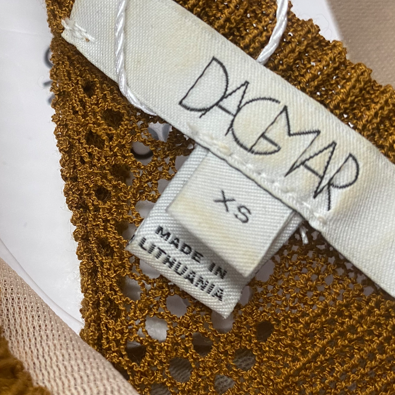 Dagmar mustard yellow backless dress
