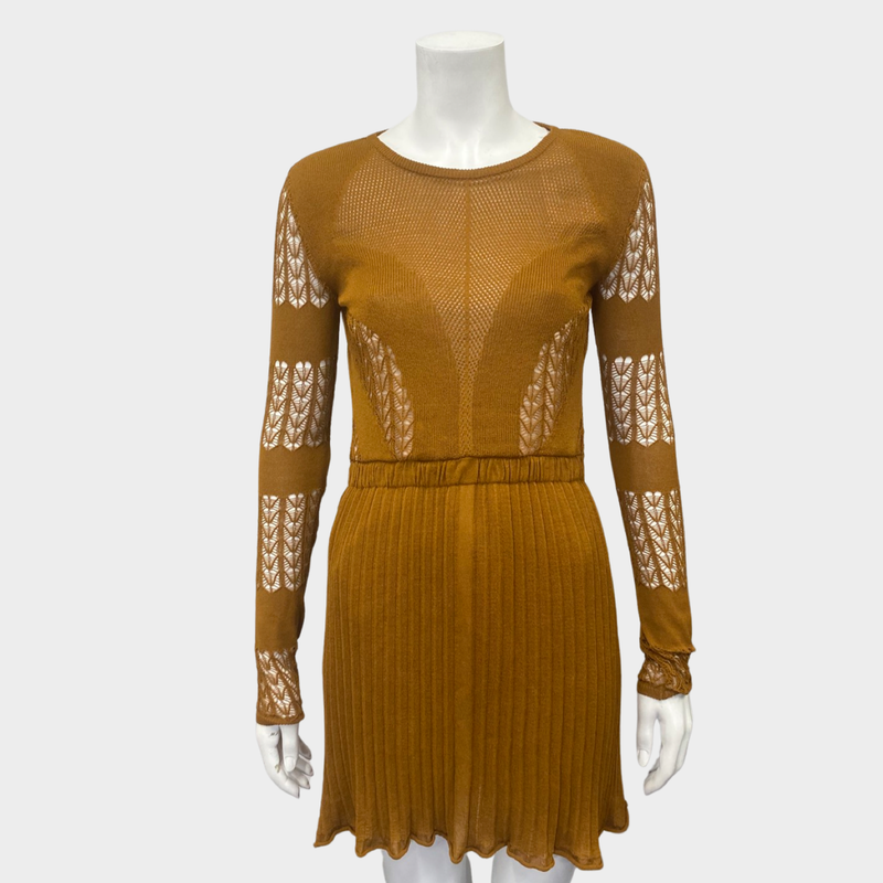 Dagmar mustard yellow backless dress