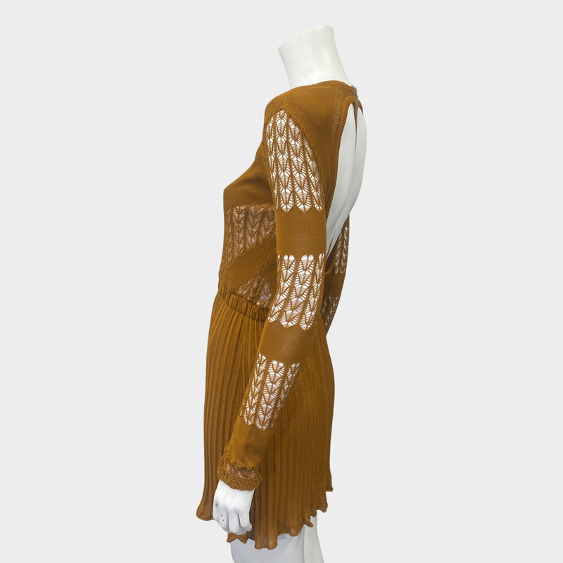 Dagmar mustard yellow backless dress