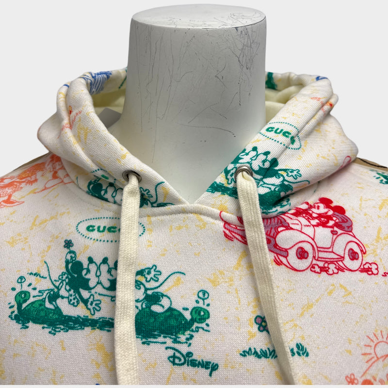 Gucci X Disney men's cream Mickey Mouse print cotton hoodie