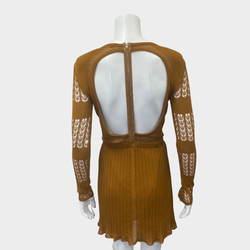Dagmar mustard yellow backless dress