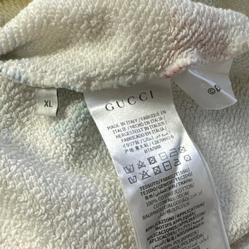 Gucci X Disney men's cream Mickey Mouse print cotton hoodie