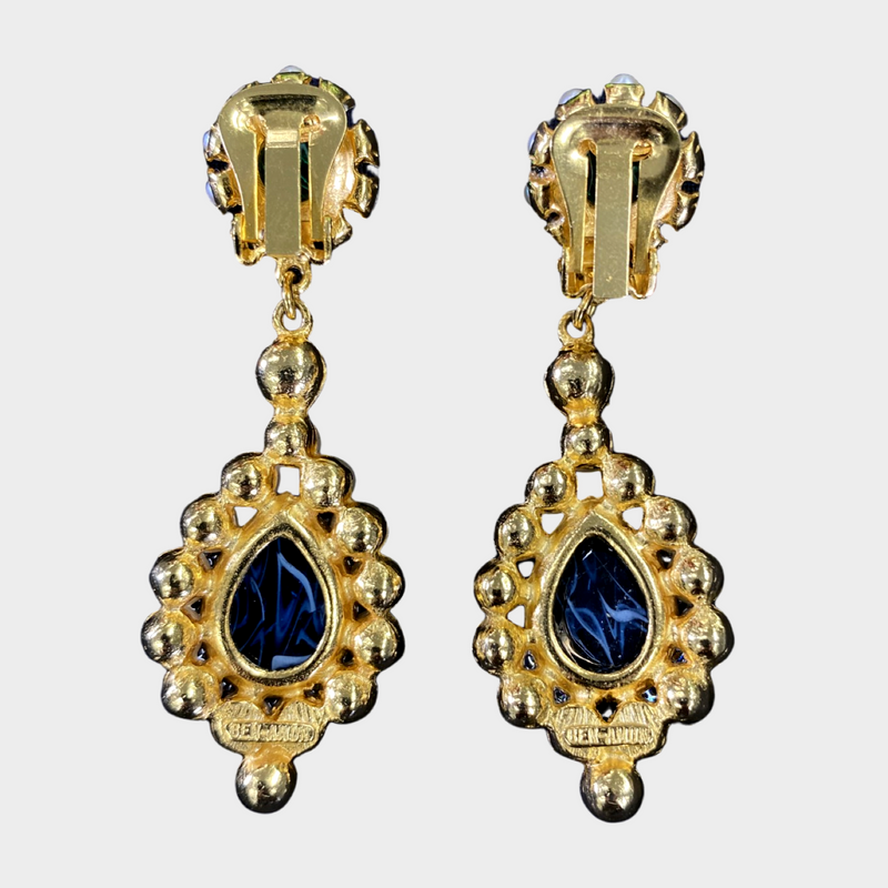 Kenneth Jay Lane gold pearl earrings