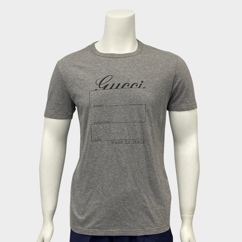 Gucci men's grey cotton T-shirt