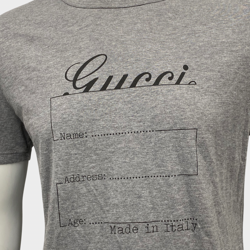 Gucci men's grey cotton T-shirt