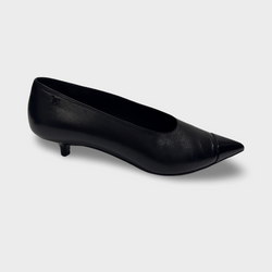 Chanel Women's Kitten-heel Black Leather Pumps