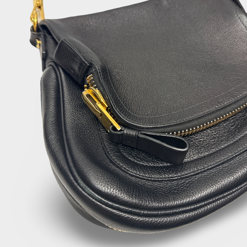 TOM FORD WOMEN'S GRAIN LEATHER JENNIFER BLACK STRAP BAG