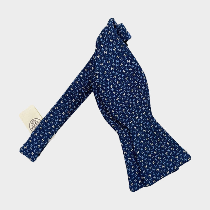 Hermès Blue Logo Bow Tie