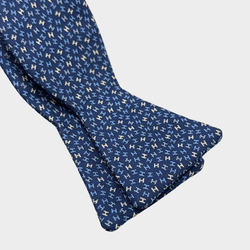 Hermès Blue Logo Bow Tie