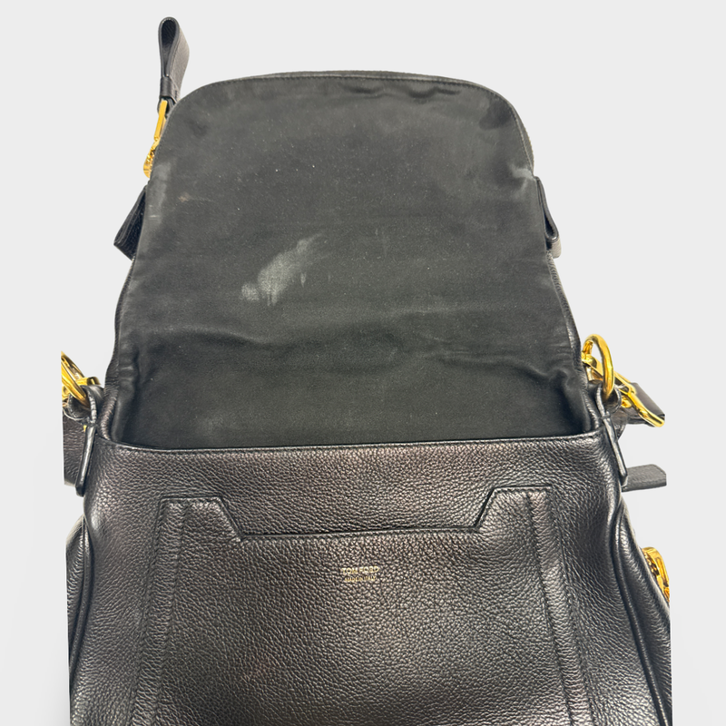 TOM FORD WOMEN'S GRAIN LEATHER JENNIFER BLACK STRAP BAG