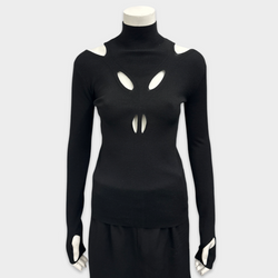 Dion Lee Women's Black Wool Skivvy Turtleneck Sweater
