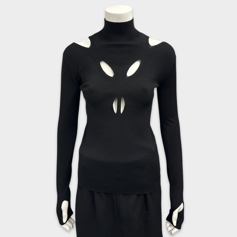 Dion Lee Women's Black Wool Skivvy Turtleneck Sweater