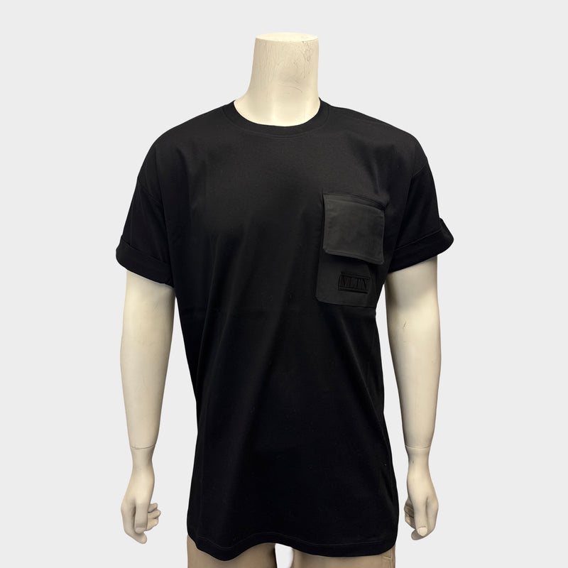 Valentino men's Black Pocket T-Shirt