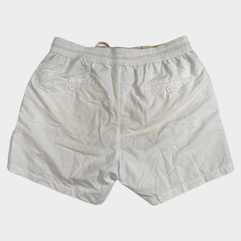 Loro Piana white nylon swimming trunks