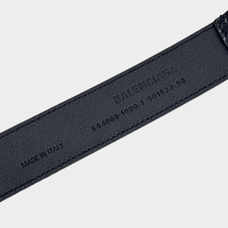 Balenciaga men's Mock Croc black belt