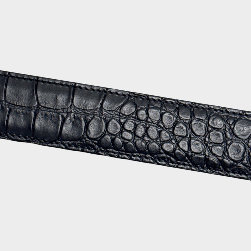 Balenciaga men's Mock Croc black belt