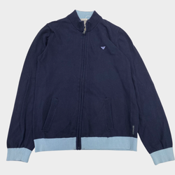 Armani Junior boy's navy blue zip-up jumper