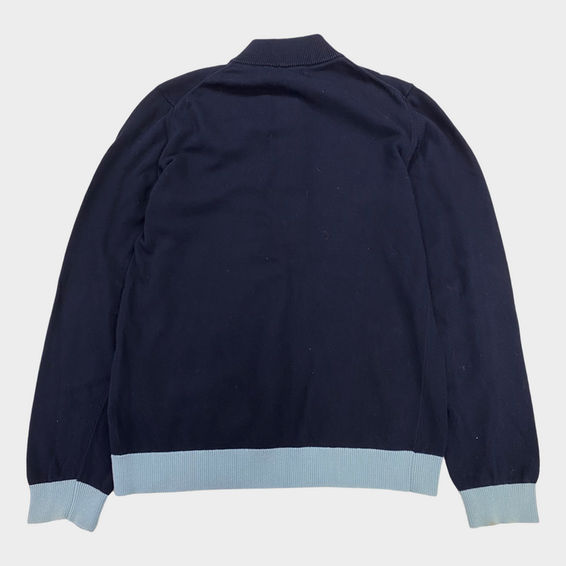 Armani Junior boy's navy blue zip-up jumper
