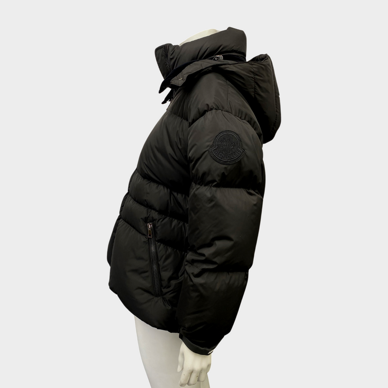 Moncler women's black short down puffer jacket