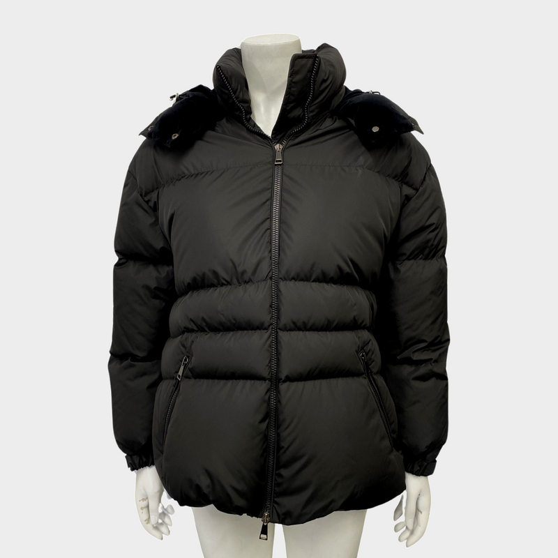 Moncler women's black short down puffer jacket