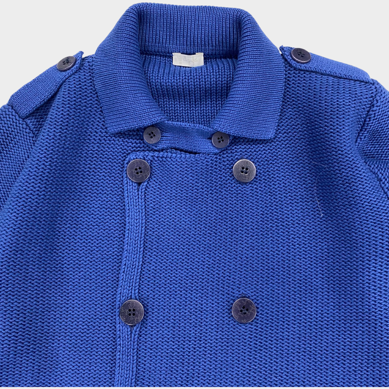 Il Gufo boy's blue cotton knit cardigan with dual buttons