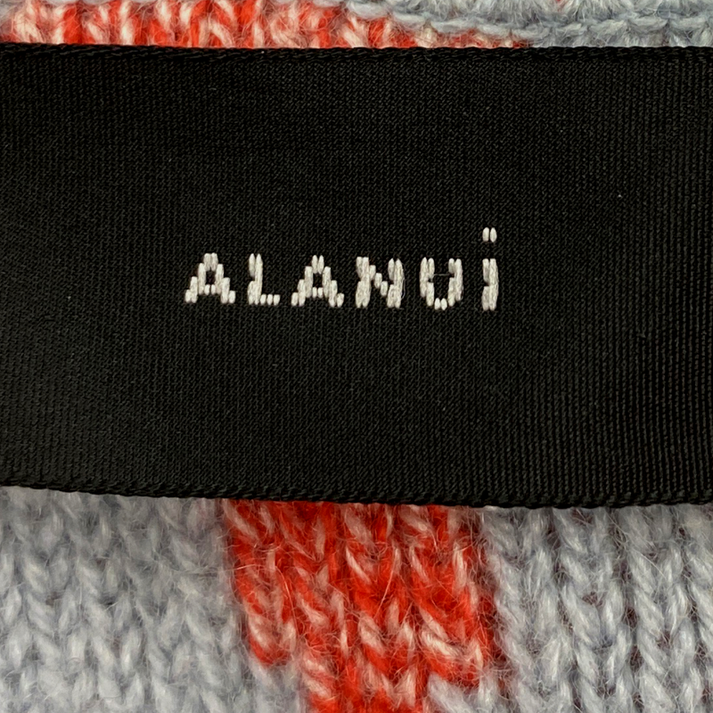 Alanui women's blue and orange aztec pattern wrap cashmere cardigan
