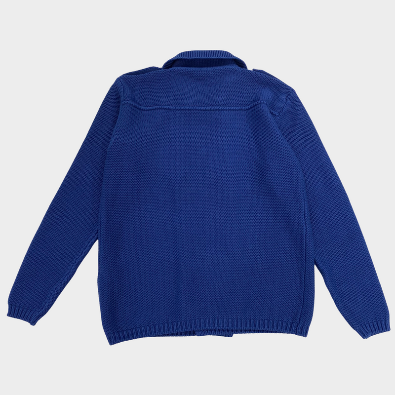 Il Gufo boy's blue cotton knit cardigan with dual buttons