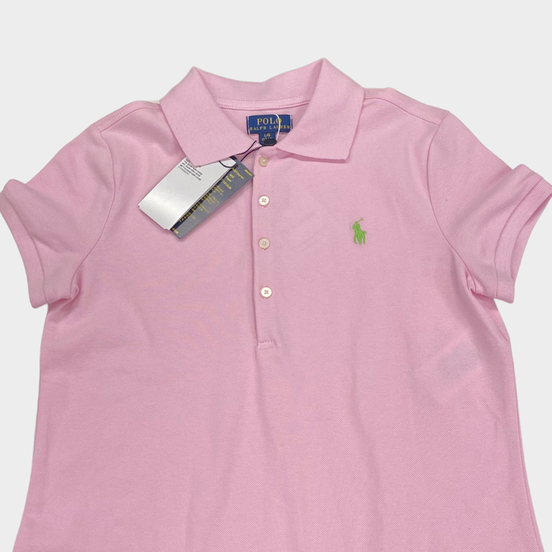 Polo Ralph Lauren girl's baby pink cotton short-sleeve dress