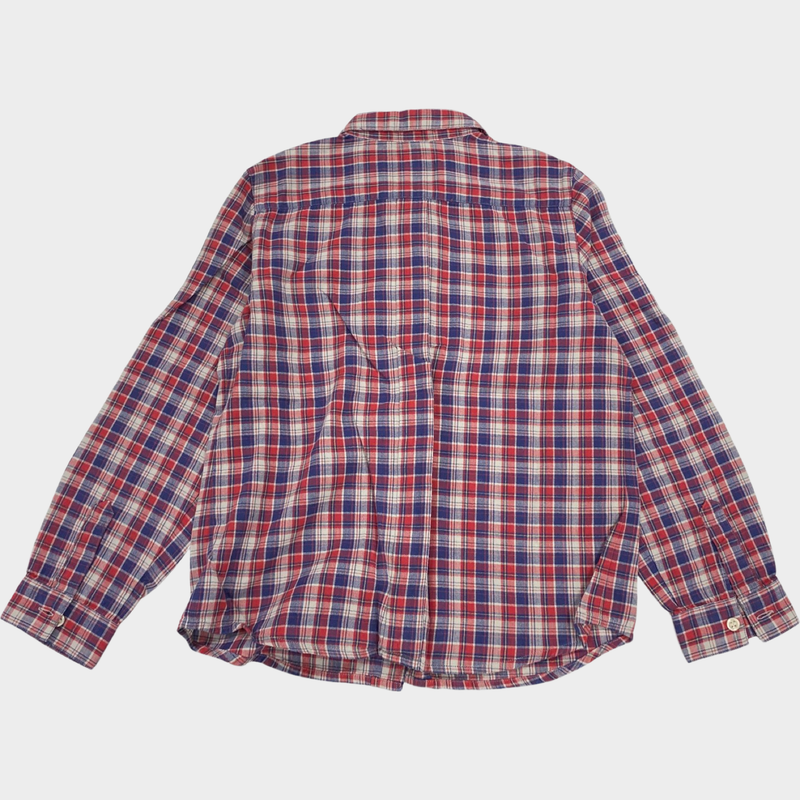 Bonpoint boy's checked purple cotton shirt
