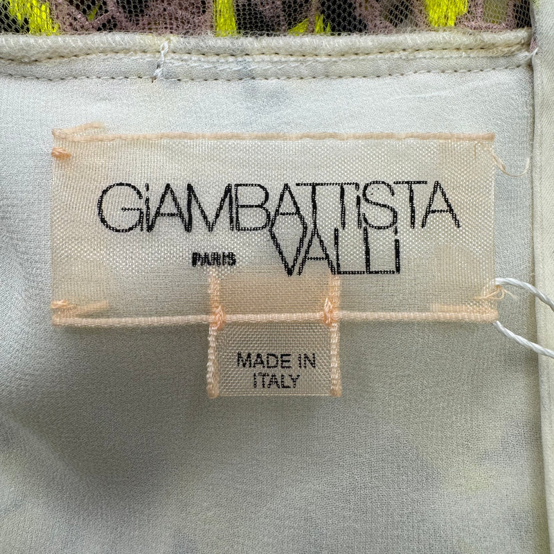 Giambattista Valli White Long Floral Silk Dress