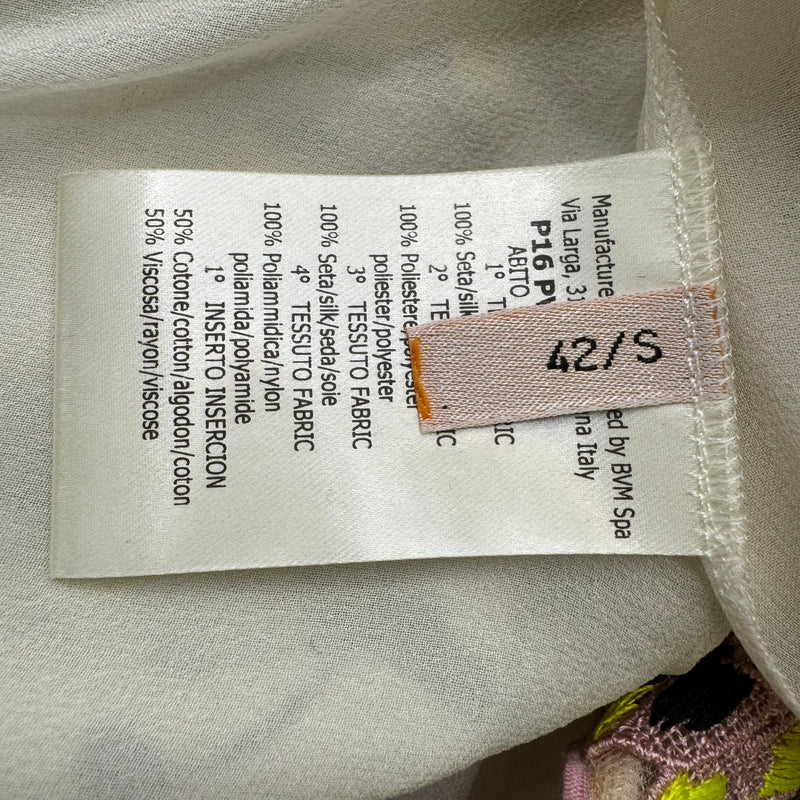 Giambattista Valli White Long Floral Silk Dress