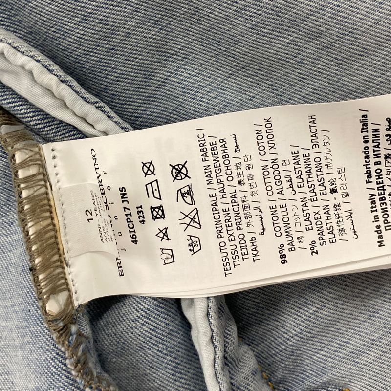 Ermano Scervino girl's light wash denim jacket with diamante logo