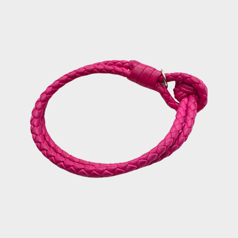 Bottega Veneta women's pink intrecciato double bracelet