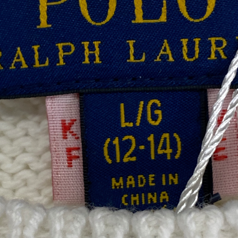 Polo Ralph Lauren girl's ecru cotton jumper with signature bear print
