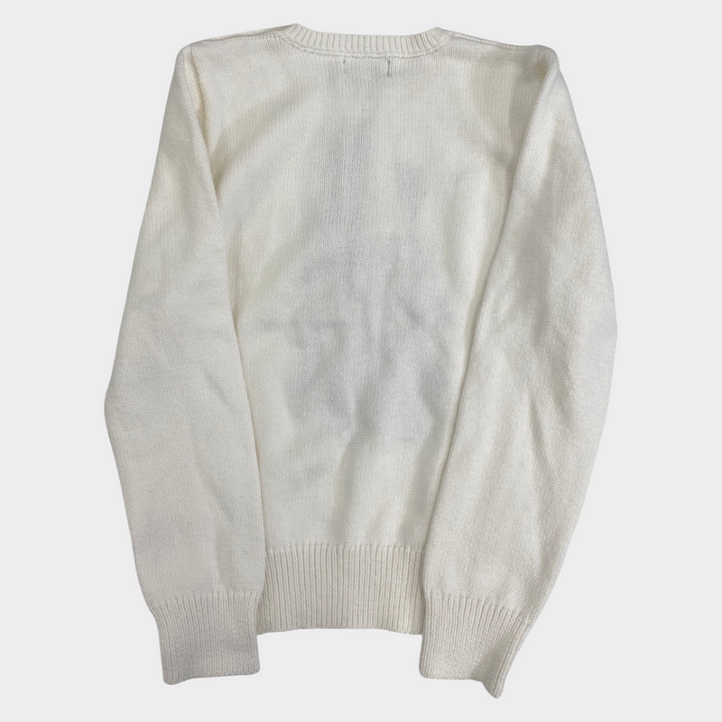 Polo Ralph Lauren girl's ecru cotton jumper with signature bear print