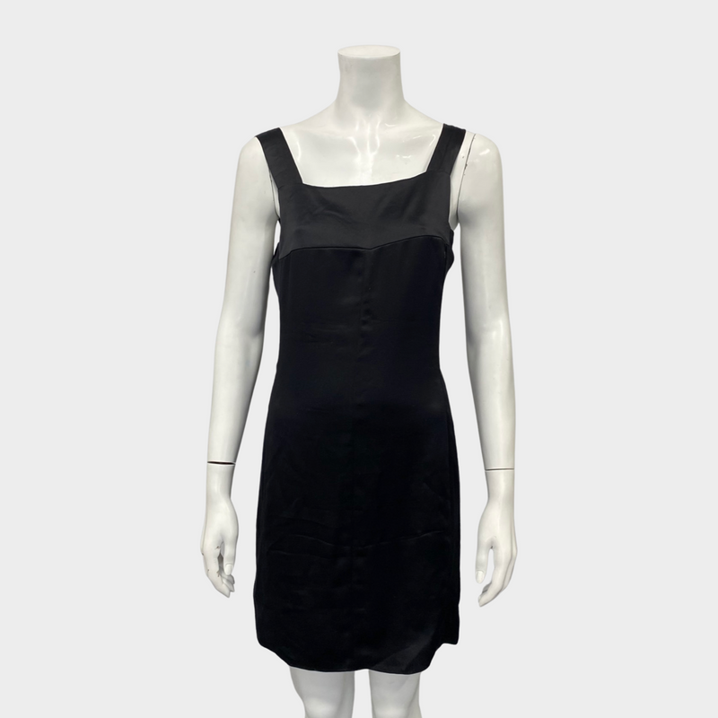 Chanel black silk slip-style dress