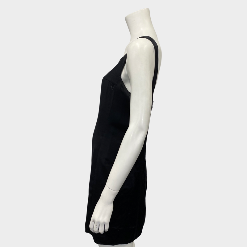 Chanel black silk slip-style dress