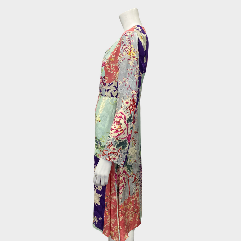 Etro multicolour floral print silk dress