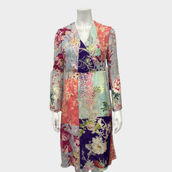 Etro multicolour floral print silk dress
