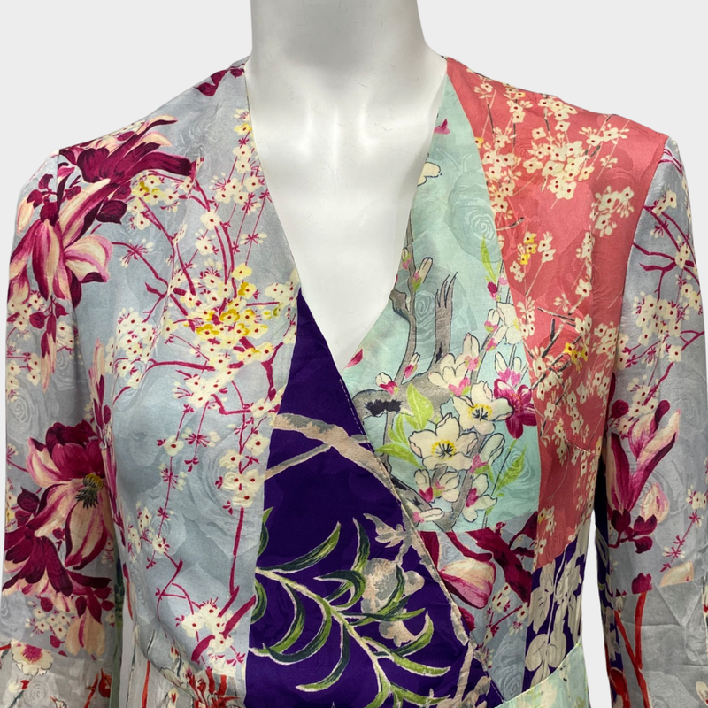Etro multicolour floral print silk dress