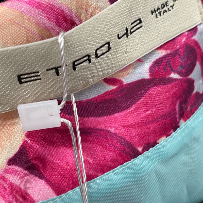 Etro multicolour floral print silk dress
