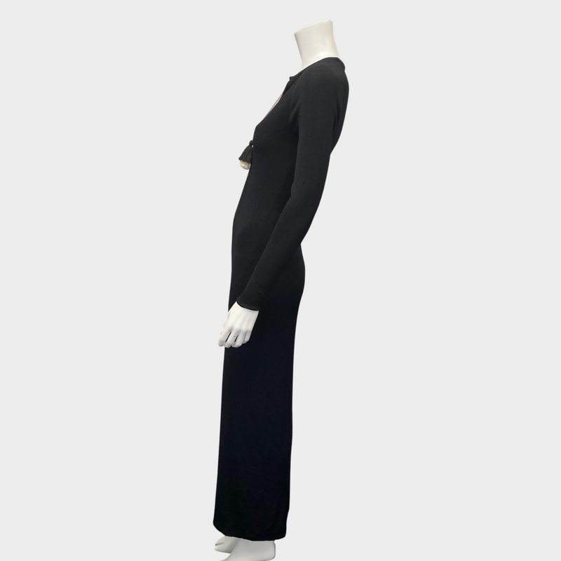 Eleanor Balfour black knit style maxi dress