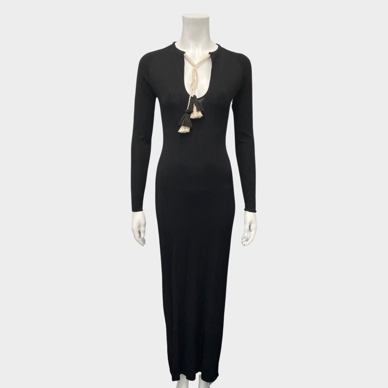 Eleanor Balfour black knit style maxi dress