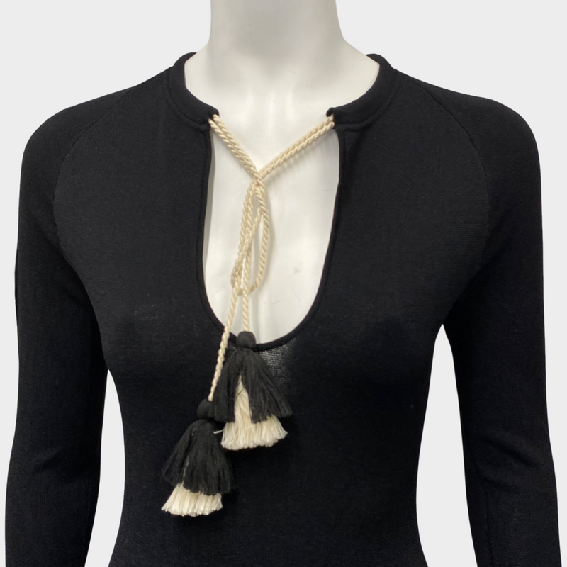 Eleanor Balfour black knit style maxi dress