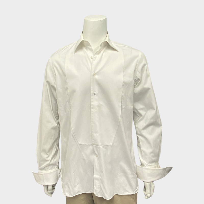 Tom Ford men's white cotton evening shirt