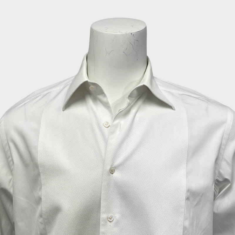 Tom Ford men's white cotton evening shirt