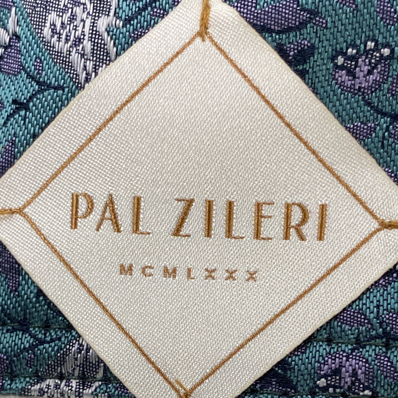 Pal Zileri men's blue floral print silk trousers
