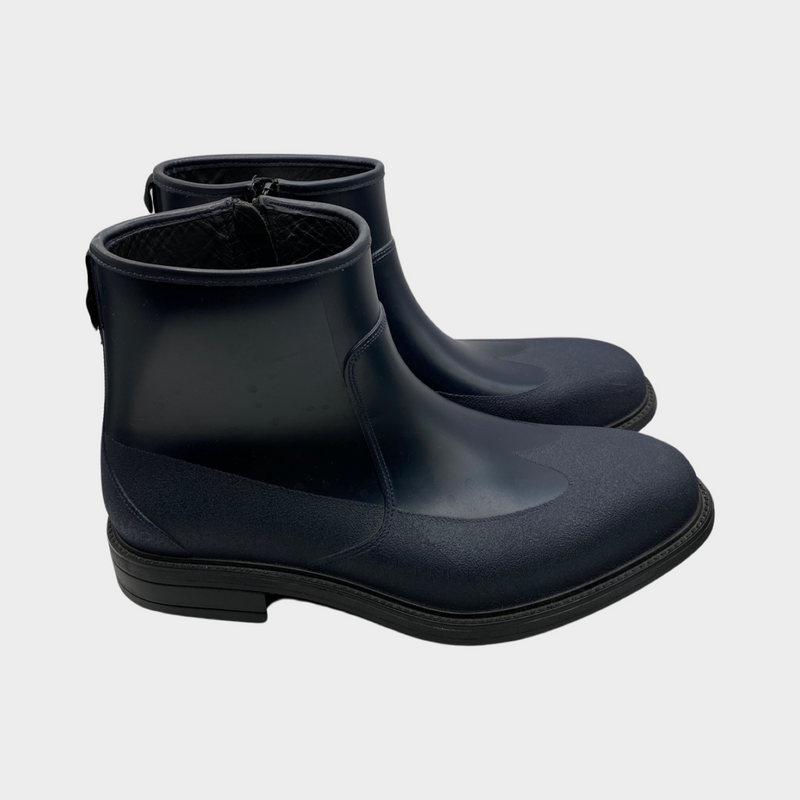 Salvatore Ferragamo navy rubber rain boots