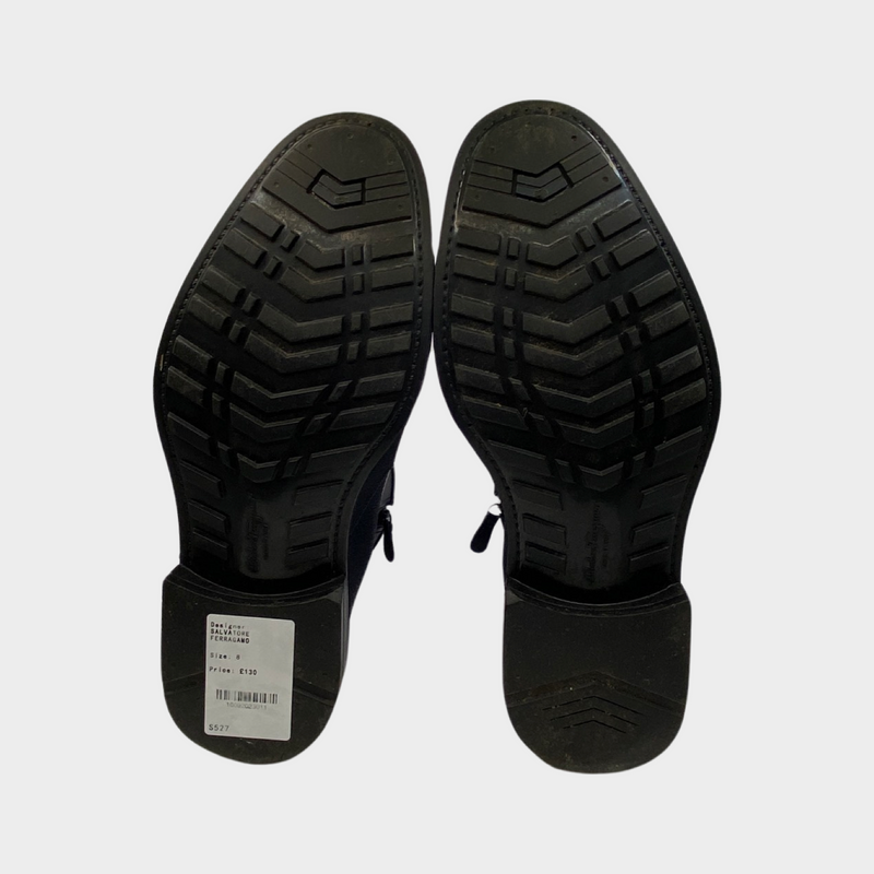 Salvatore Ferragamo navy rubber rain boots