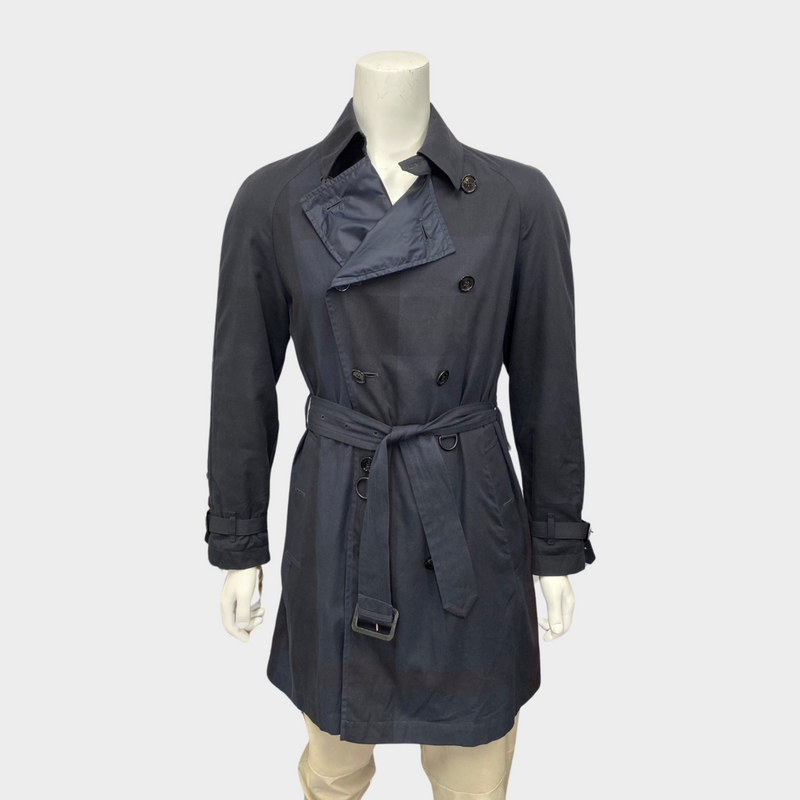 Burberry Brit men's navy cotton trench coat